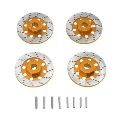 For SCY 16101 16102 16103 16104 16106 16201 1/16 C8805 Q130A Q130B Q141 Metal 12mm Wheel Hex Hub Adapter Brake Disc RC Car Parts Models(Yellow)