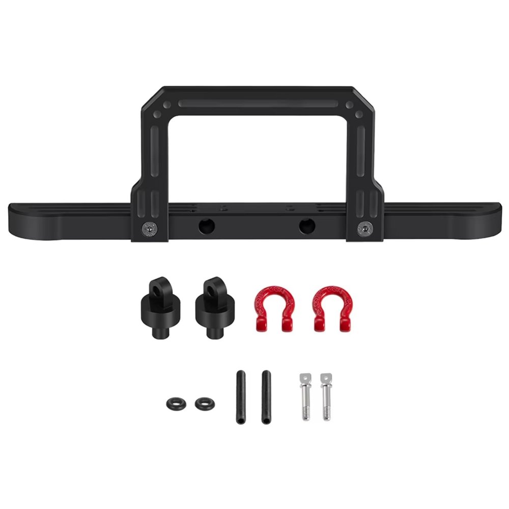 Rc Bumper Parts For D90 D110 RC-4WD 1/10 Metal Front Bumper With Winching Hooks Mounting Hardware RC Crawler Car Parts Modified Replacement