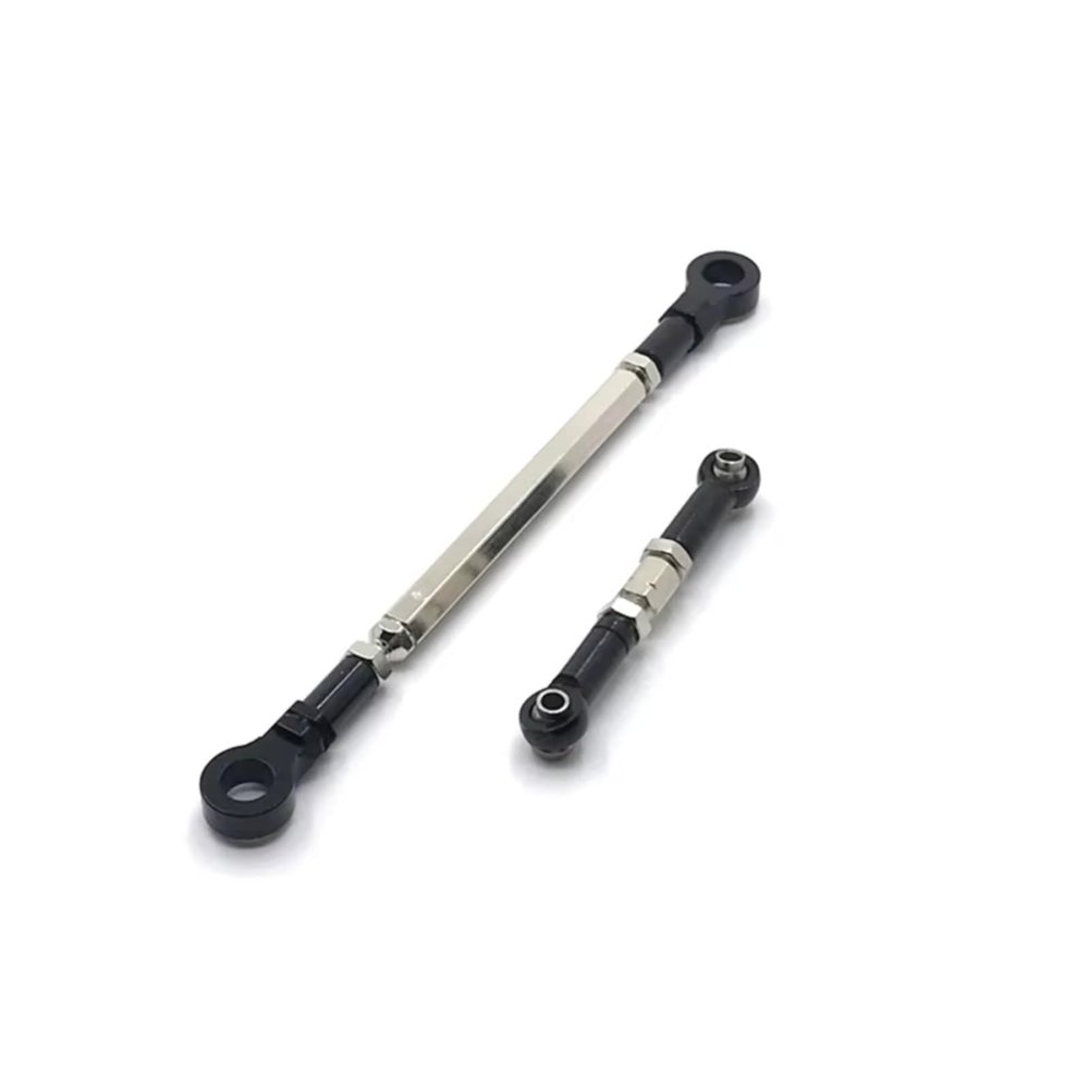 RC Cars Models For HuangBo ZP1001 ZP1002 ZP1003 ZP1004 1/10 Metal Front Axle Linkage Upgrade Steering Rod RC Car Parts Accessories Replacements(Black)