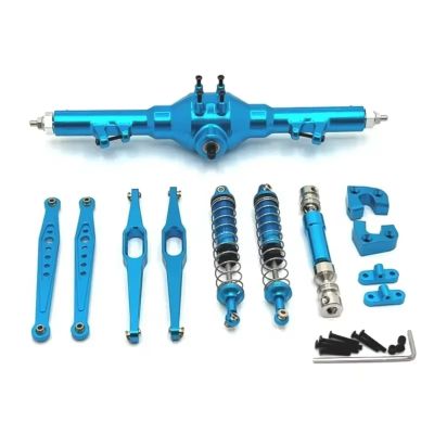 RC Cars Models For Wltoys 124006 12423 12427 12428 12429 1/12 Metal Rear Axle Drive Shaft Shock Absorber Trailing Arms RC Car Parts Replacement Use(Blue)