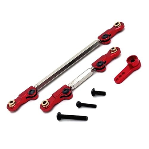RC Models For Hyper GO For MJX H12Y + OP For Buggy Steering Rod Servo Arm Accessories Metal Upgrade Parts Rc Model Crawler Car Truck(Red)