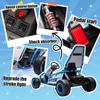 24V 8.5 MPH Electric Go Kart for Kids, 400W Powerful Drift Kart w/Front EVA Wheel & Metal Frame, Ride on Toy w/Music & Lights, Suspension, 2 Speed, 5 Point Harness, Crazy Cart for Ages 6+, Blue view 4