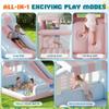 Albott Inflatable Bounce House, Water Slide with Jumping Area, Climbing Wall, Splash Pool and Water Gun, Indoor Outdoor Jumper for Big Children, Air Blower Included, Pastel Color, 121x93x69 Inch view 2