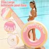 2 Pack Large Inflatable Pool Float for Adults 36 Inch Pink Pool Floats with Handles Swim Rings Swimming Pool Tubes for Summer Fun Beach Themed Party (Pink and Ice Cream) view 3