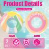 2 Pack Large Inflatable Pool Float for Adults 36 Inch Pink Pool Floats with Handles Swim Rings Swimming Pool Tubes for Summer Fun Beach Themed Party (Pink and Ice Cream) view 4