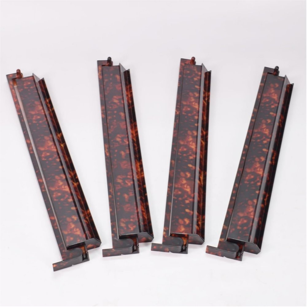 Tortoise Shell Rack & Pusher Set, Tortoise Shell Acrylic Mahjong Rack Set with Fully Detachable Magnetic Pushers, Tortoise Shell Mahjong Racks, 17.5 Inch Extended Length, Glossy Finish