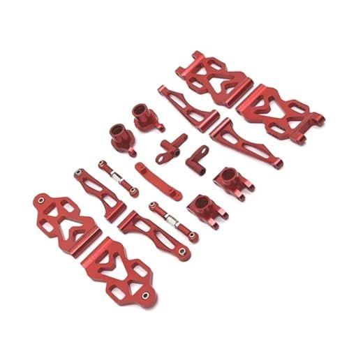 RC Repairs Models For SCY For JJRC 16101 16102 16103 16104 16106 16201 1/16 Metal Upgrade For Swing Arm Steering Cup Connecting Rod Set RC Parts(Red)
