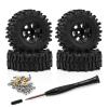 0.7 Inch RC Crawler Tires and Wheels Set 4016mm for 1/30 Scale Axial SCX30 (Black) view 1