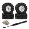 0.7 Inch RC Crawler Tires and Wheels Set 4016mm for 1/30 Scale Axial SCX30 (Silver) view 1