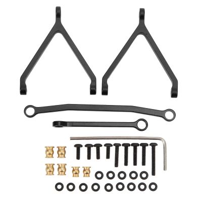 Aluminum Alloy Upgrade RC Chassis Links Steering TIE RODS Smooth Driving Suitable for FMS FCX24 1/24 Crawler (Black)