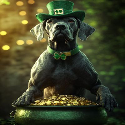 Great Dane Next to The Gold Coin 500 Pieces Puzzles for Adults, St. Patrick's Day Challenging Jigsaw Puzzles for Adults, Home Wall Art Decor Gift 15.2 * 20.8 Inch