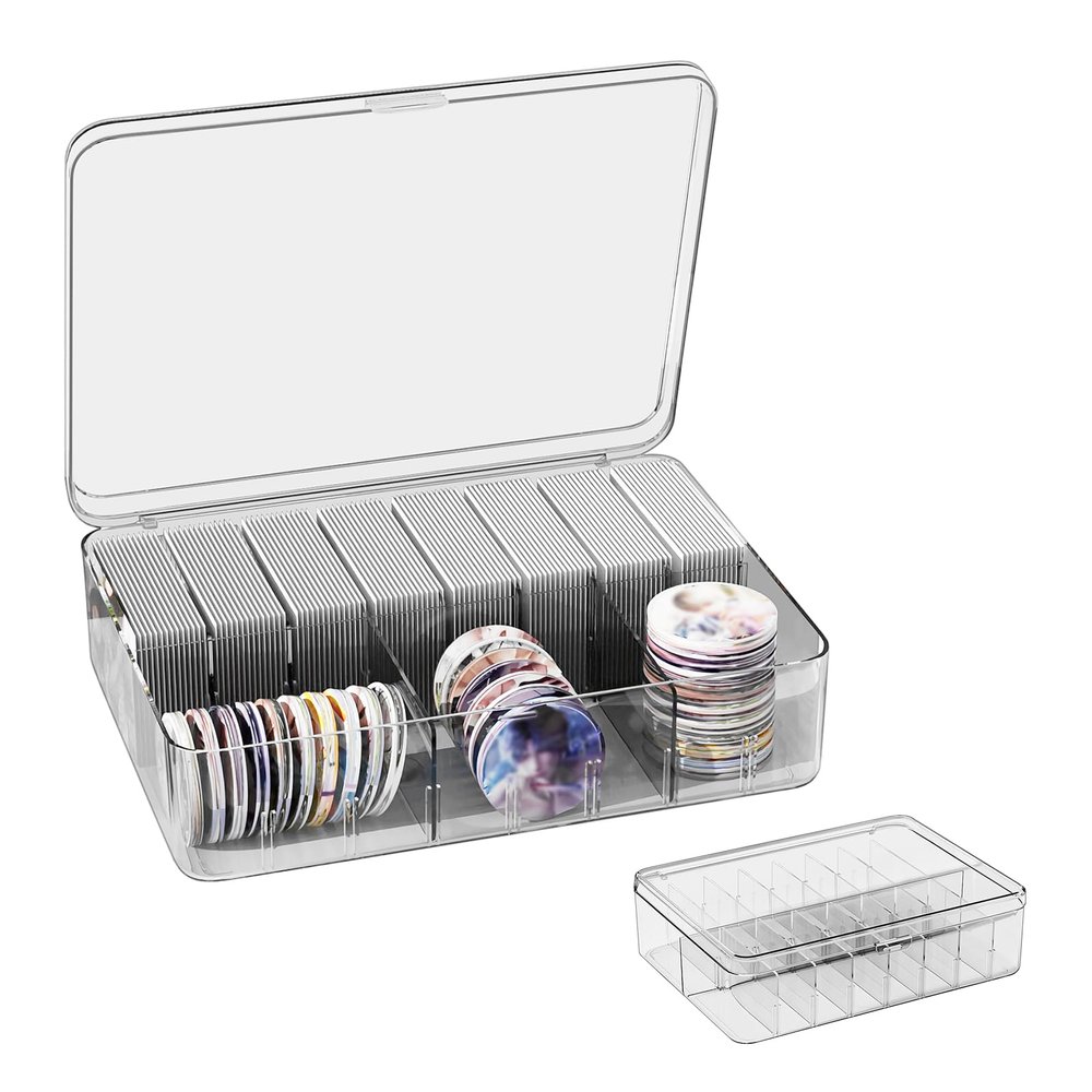 Upgrade Blank Playing Card Cases, Clear Plastic Deck Box Holders for Game Cards & Mobile phone charging cable (Clear 26cm*20cm*7.3cm)