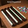 Tortoise Shell Rack & Pusher Set,Tortoise Shell Acrylic Mahjong Rack Set,Acrylic Inlaid Mahjong Racks and Tile Pusher,Extra Long 17.5 Inch Tile Holders,4 Racks for American Glossy Finish view 2