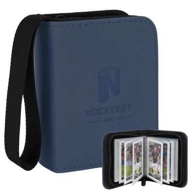 Trading Card Binder, Mini 1-Pocket Trading Card Binder with 20 Pages, Portable Card Album Holds 40 Cards for TCG, MTG, Sports Cards & Game Cards etc(Blue)
