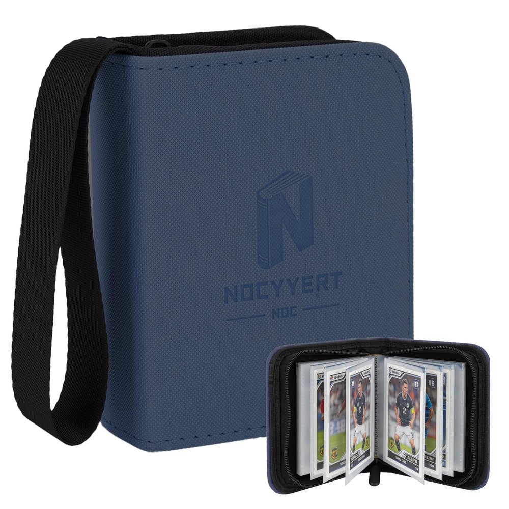 Trading Card Binder, Mini 1-Pocket Trading Card Binder with 20 Pages, Portable Card Album Holds 40 Cards for TCG, MTG, Sports Cards & Game Cards etc(Blue)