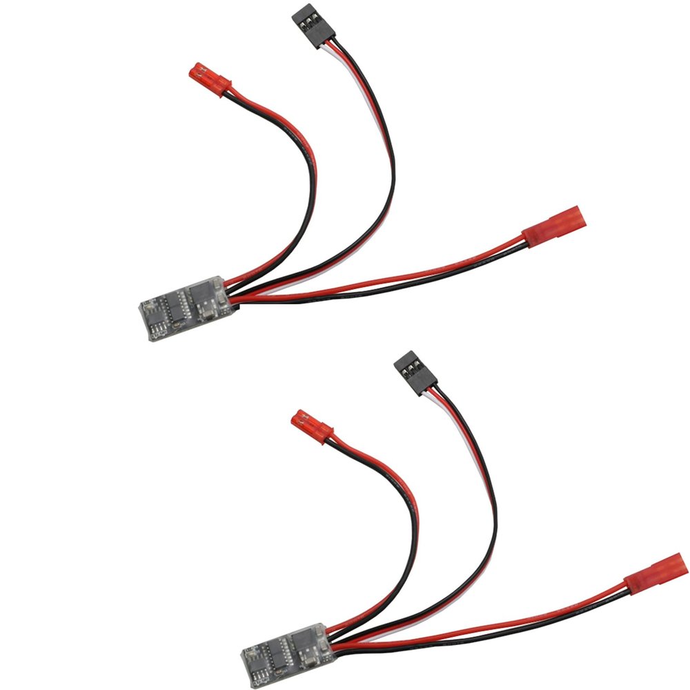10A Brushed ESC 1-3S Two Way Motor Speed Controller with Brake/Without Brake 1A BEC for RC Vehicle Car Boat Model(Two Way no Brake 2pcs)