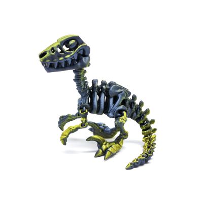 3D Printed Dinosaur 3D Printed Articulated Animals Velociraptor Skeleton for Stress Relief Home Office Decompression Decor-Black Gold