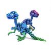 3D Printed Dinosaur 3D Printed Articulated Animals Velociraptor Skeleton for Stress Relief Home Office Decompression Decor-Black Gold view 2