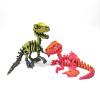 3D Printed Dinosaur 3D Printed Articulated Animals Velociraptor Skeleton for Stress Relief Home Office Decompression Decor-Black Gold view 3