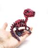 3D Printed Dinosaur 3D Printed Articulated Animals Velociraptor Skeleton for Stress Relief Home Office Decompression Decor-Black Gold view 4