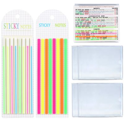 4Pcs Mahjong Card Holder & 320Pcs Line Finder Notes,Quickly Identify Rules