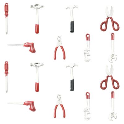 DanLingJewelry 40Pcs Mini Tool Kit Charms Metal Home Tool Plier Scissor Hammer Display Decoration for Party Dollhouse Accessories Landscape