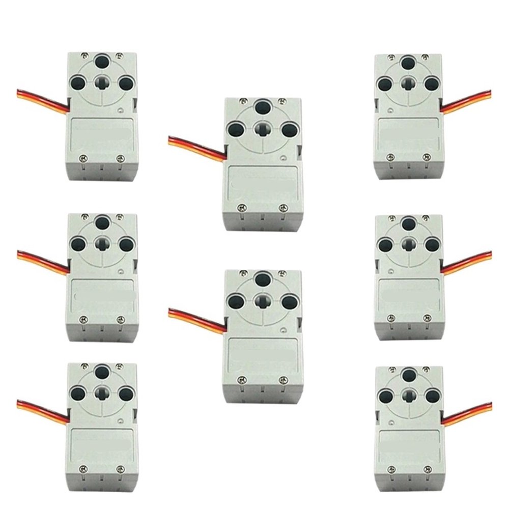 2/4/8 pcs Parts Compatible Block servo Dual Output Shaft 360 Degree Angle(8pcs servo)