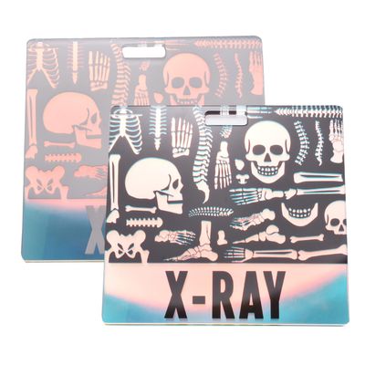 2 PCS X-Ray/Radiology Badge Buddy Anatomy Skeleton Horizontal Holographic Badge Buddy Gift for Xray Radiology Technique Work Accessories Rad Tech Student Essentials (X-RAY)