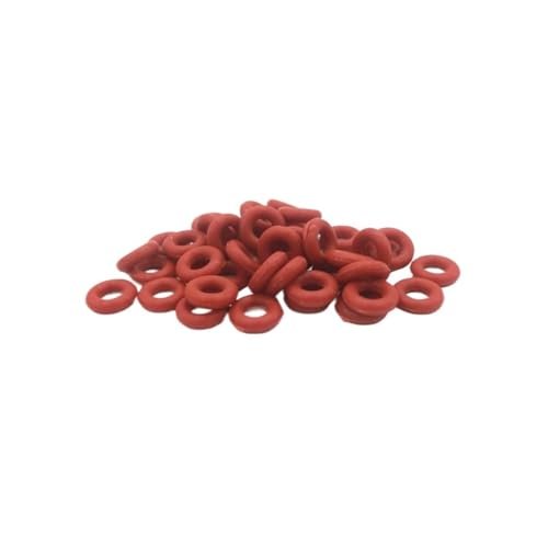 50pcs Red Silicon o Type Seal 1mm Thickness 4mm-35mm OD VMQ O-Ring Seal Gasket Good Elasticity 55Shore O Type Ring Seal Gasket(9x7x1mm)