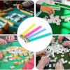 4 Colors Mahjong Racks with Pushers - Clear Acrylic Mahjong Rack and Pusher Combo, 18.5 Inch Modern American Ma-hjong Tile Racks, Family Game Night view 4