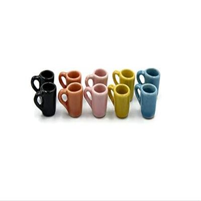 10-Piece Colorful Vintage Ceramic Mini Mug Dcor Set Mini Display Accents for Kitchen Styling & Craft Arrangements (No.211)