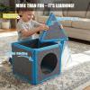 Magnetic Fort Building Panels 16PCS Blue Felt Panels, Kids Magnetic Playhouse Construction Toy Set for Creative Fort Building, Building Blocks Kit for Indoor Playhouse, Tunnels & Structures view 3