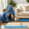 Magnetic Fort Building Panels 16PCS Blue Felt Panels, Kids Magnetic Playhouse Construction Toy Set for Creative Fort Building, Building Blocks Kit for Indoor Playhouse, Tunnels & Structures view 4