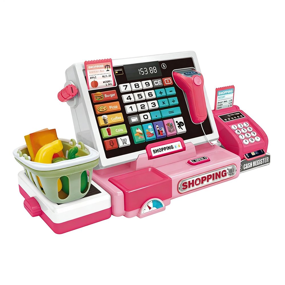 Cash Register for Kids - Pretend Grocery Store | Toy Playset with Scanner and Calculator, Educational Fun for Boys, Girls, Ages 4-6, Math Game, Preschool, Birthday