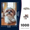 1000 Pieces Wooden Jigsaw Puzzle Shih Tzu Cute Puppies Challenging Educational Intellectual Decompressing Stress Relief Brain Fun Games Gifts Family Activities Home Decor 29.5x19.7 Inch view 2