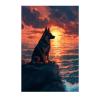 1000 Pieces Wooden Jigsaw Puzzle Sunset German Shepherd Cute German Shepherd Dog Challenging Educational Intellectual Decompressing Stress Relief Brain Fun Games Family Activities 29.5x19.7 Inch view 1
