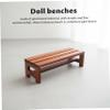 2Pcs Mini Bench 1:12 Scale Mini Benches for Crafts Tiny Wooden Furniture for Dollhouse Accessories and Model Scenes view 3