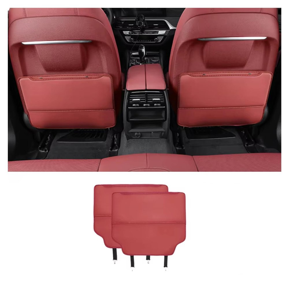 WMGUDDER Car Seats Kick Mats for A&UDI S6 RS6 2018-2025 Car Seats Back Protection Anti-Kick Cover Pads Rear Storage Bag