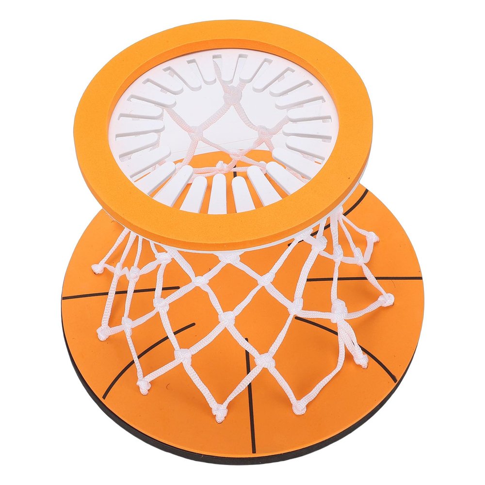 Aramox Ceiling Basketball Hoop, Hanging Indoor Mini Basketball Toy Mounted with Ball Adhesive Patch for Game Fun