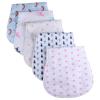 Beaupretty 5pcs Cotton Burp Cloths for Newborns and Babies, Absorbent Burp Clothes Washcloths with Printed Patterns, Soft Cotton Feeding and Drool Towels for Boys and Random Style view 1