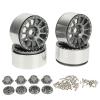 4 Pcs 2.6in Beadlock Wheels Rims, Aluminum Alloy RC Crawler Wheels for 1/10 Remote Control Car, Reusable Non - Adhesive Off - Road Rims with High Wear Resistance (Ti Color) view 1