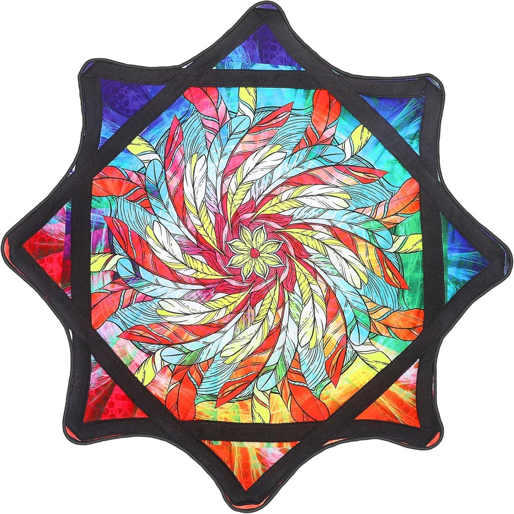 Craglen Flowstar Beginner Spinning Cloth: Easy Spin Flow Toy for Rave, Party & Practice - 300g, 24.4 Inch, Double Sided Print for All Skill Levels (Beginner to Pro)(Plume)