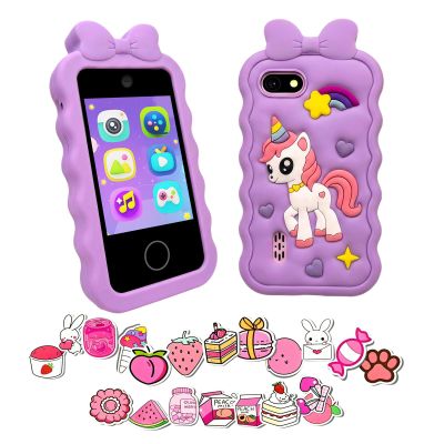 Kids Smart Phone for Gifts Birthday Christmas,Gimubaba Toy Phone Toddler Cell Phone Play Phone with 2.8" Touchscreen/Dual Camera/TF Card for Playing Game/Music/Learning (Purple)