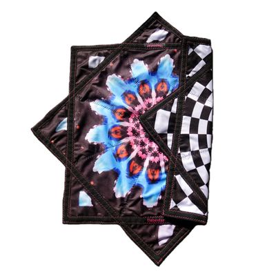 BVCY Flow Star UV Juggling Toy Easy to Rotate Beginners Cloth Spinning Flying Toy Beginners Cloth Spinning R07-style4 Blue&Black