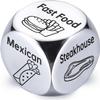Couple Steel Dice for Date Night, Easter Basket Stuffers Gifts for Mens Adults, Spinning Food Decision Dice, 6-Side Metal Food Dice, Anniversary Birthday Wedding Couples Gifts for Him Her view 1