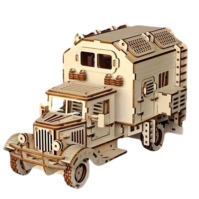3D Wooden Puzzle, RV Model Kit for Adults & Teens, DIY Mechanical Wooden Model Kits, 11.88in X 6.49in Brain Teaser, Creative Wood Craft Puzzle Gift & Desk Decor