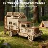 3D Wooden Puzzle, RV Model Kit for Adults & Teens, DIY Mechanical Wooden Model Kits, 11.88in X 6.49in Brain Teaser, Creative Wood Craft Puzzle Gift & Desk Decor view 3