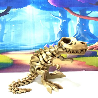 3D Printed Dinosaur Bones, Articulated T-Rex Skeletons, 3D Printed Dragon Animals Fidget Toy Home Office Decor, Poseable T-Rex Toy with Flexible Joints, Relief Stress and Anxiety AFD-REX