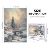 Jigsaw Puzzles 1000 Pieces Custom Puzzle from Photos Personalized Wooden Puzzle Winter Snow Scene Puzzles Picture Puzzle Gifts for Family Wedding Christmas Birthday view 3
