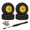 0.7 Inch RC Crawler Tires and Wheels Set 4016mm for 1/30 Scale Axial SCX30 (Golden) view 1